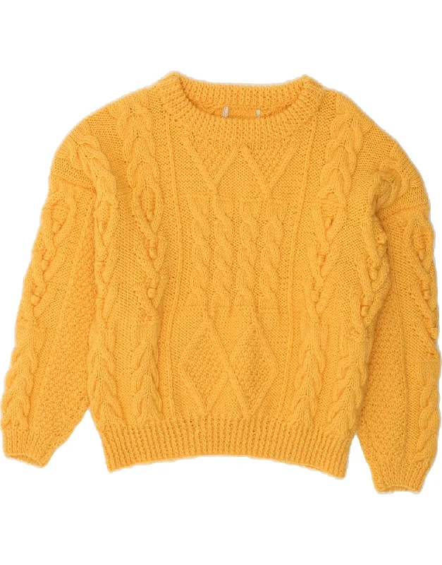 VINTAGE Womens Boat Neck Jumper Sweater UK 16 Large Yellow Mesh Fabric Canvas Fabric Denim Fabric VINTAGE Womens Boat Neck Jumper Sweater UK 16 Large Yellow Mesh Fabric Canvas Fabric Denim Fabric