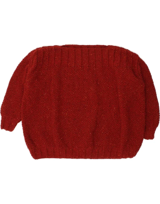 VINTAGE Womens Oversized Boat Neck Jumper Sweater UK 16 Large Red Jersey Fabric Tulle Fabric Batik Fabric VINTAGE Womens Oversized Boat Neck Jumper Sweater UK 16 Large Red Jersey Fabric Tulle Fabric Batik Fabric