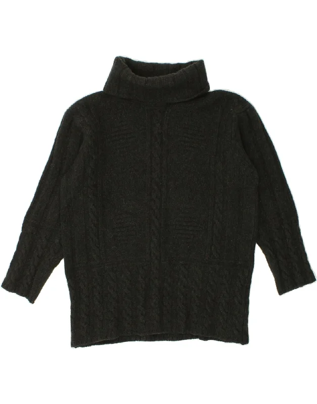 VINTAGE Womens Roll Neck Jumper Sweater UK 12 Medium Black Wool Stylish Fashionable Trendy VINTAGE Womens Roll Neck Jumper Sweater UK 12 Medium Black Wool Stylish Fashionable Trendy