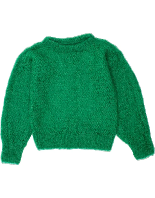 VINTAGE Womens See Through Boat Neck Jumper Sweater UK 14 Medium Green Plaid Sweater Polka Dot Checkered VINTAGE Womens See Through Boat Neck Jumper Sweater UK 14 Medium Green Plaid Sweater Polka Dot Checkered