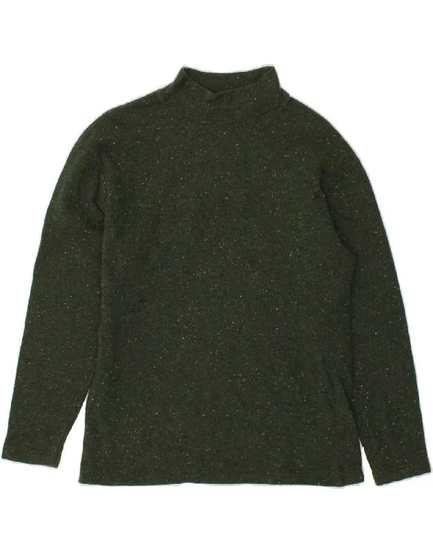 VINTAGE Womens Turtle Neck Jumper Sweater UK 16 Large Green Flecked Ribbed Striped Patterned VINTAGE Womens Turtle Neck Jumper Sweater UK 16 Large Green Flecked Ribbed Striped Patterned