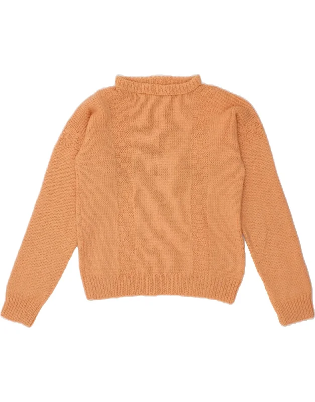 VINTAGE Womens Turtle Neck Jumper Sweater UK 16 Large Orange